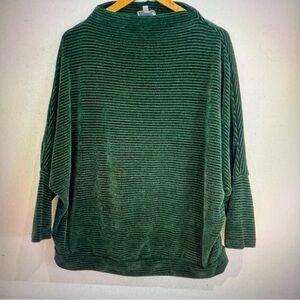 Chenault Woman Green Dolman Long Sleeves Textured Pullover Sweater Size 2X